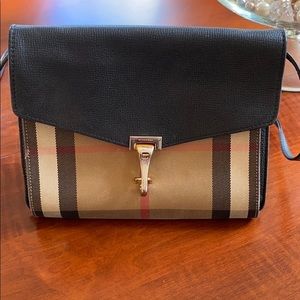 Small Vintage Check and Leather Burberry Crossbody